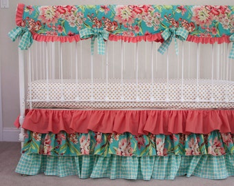 Coral Crib Bedding Etsy