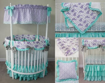 custom round crib bedding