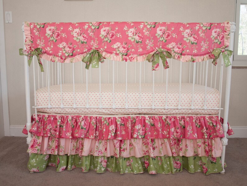 Bumperless Baby Girl Crib Cot Bedding Shabby Chic Vintage Etsy