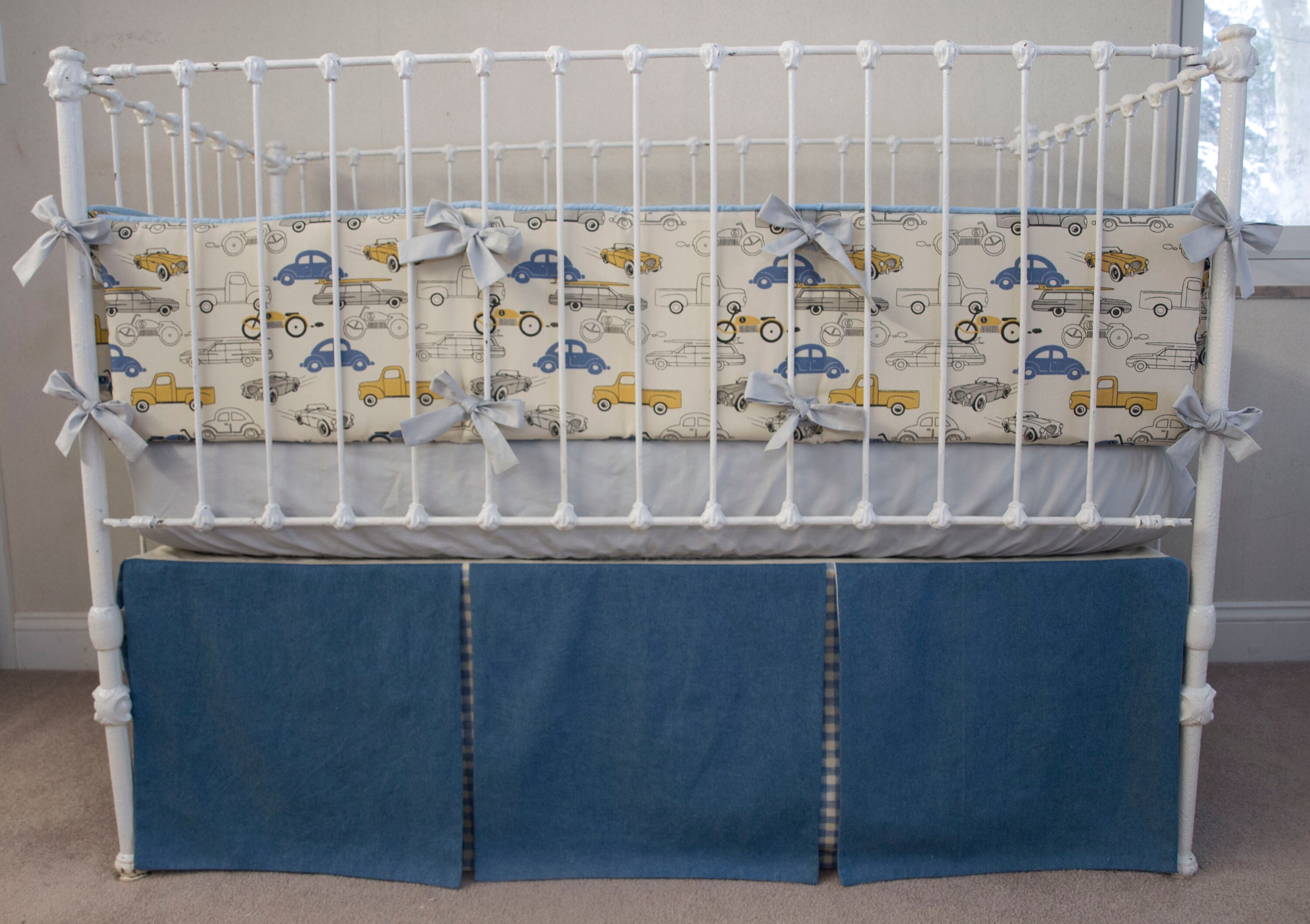 Baby Boy Crib Bedding Set Vintage Nursery Retro Cars Trucks Etsy