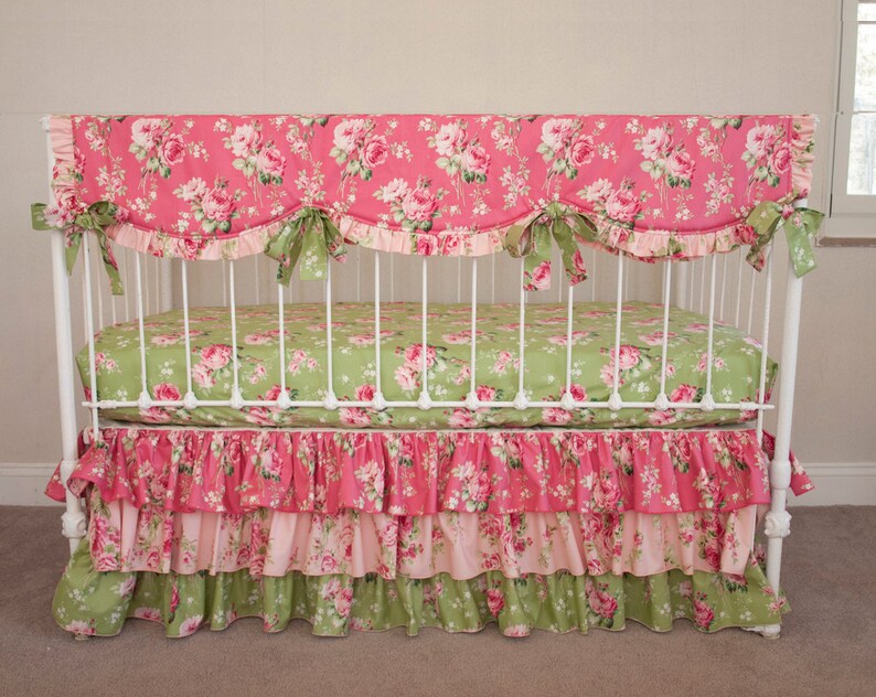 Shabby Chic Vintage Victorian Floral Bumperless Pink And Etsy