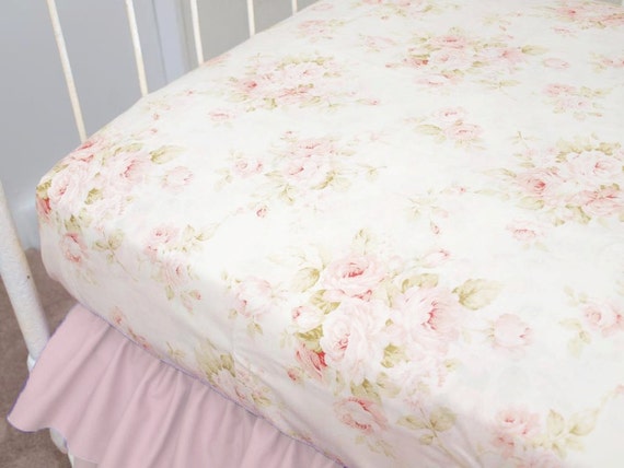 Vintage Shabby Chic Victorian Roses Floral Fitted Crib Sheet Etsy