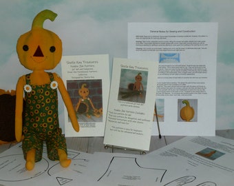 Pumpkin Cloth Doll Sewing Pattern: Farmhouse Rustic Fall Craft