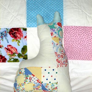 Quilted Cat Pillow: Upcycled Antique Cutter Quilt, Chic Decor image 1