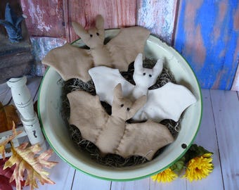 Handmade Bats, Fabric Stuffed Halloween Bowl Fillers Decorations
