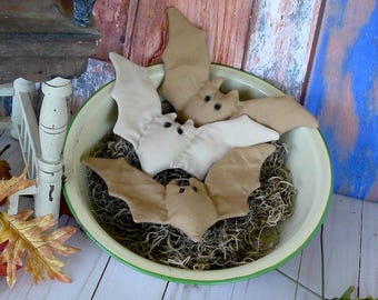 Handmade Bats, Fabric Stuffed Halloween Bowl Fillers Decorations