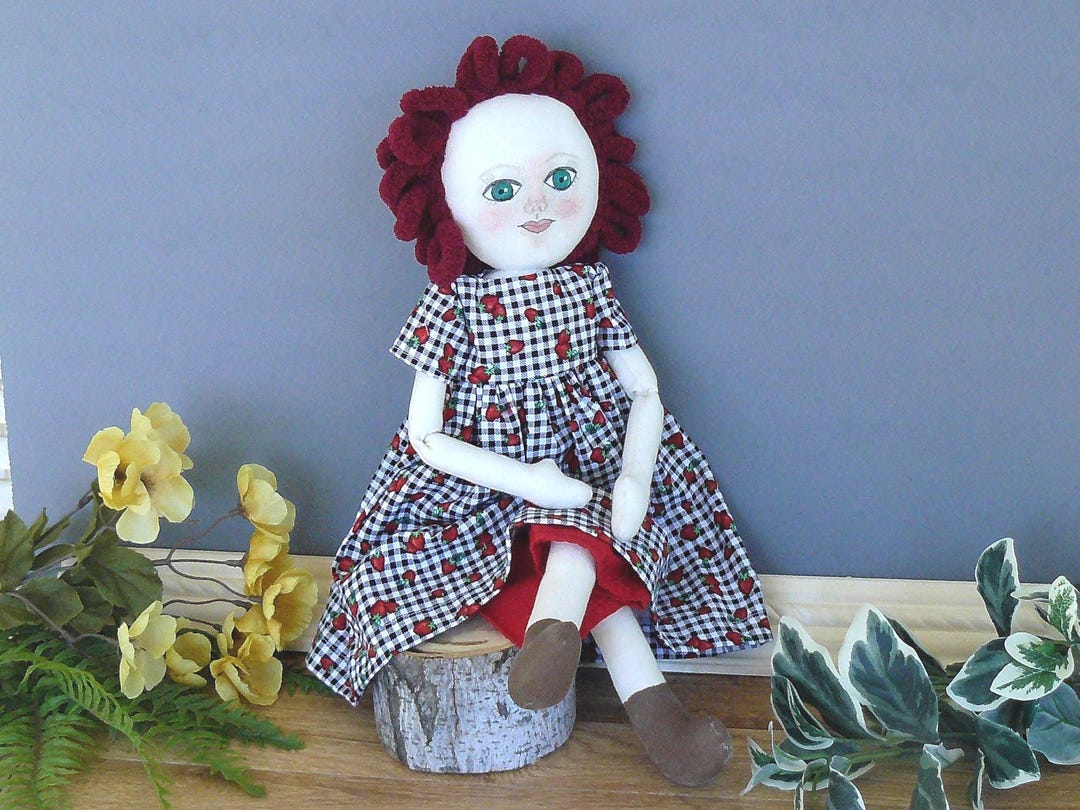 Rustic Dolls Handmade Rag Doll: Rustic Farmhouse Folk Art Decor, 19