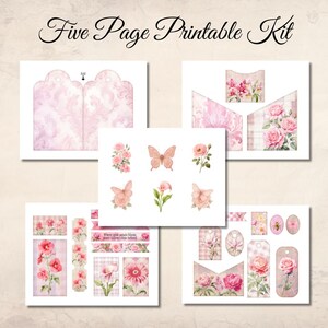 Loaded Tag Printable, Vintage Shabby Chic Pink Flowers, Junk Journal ...