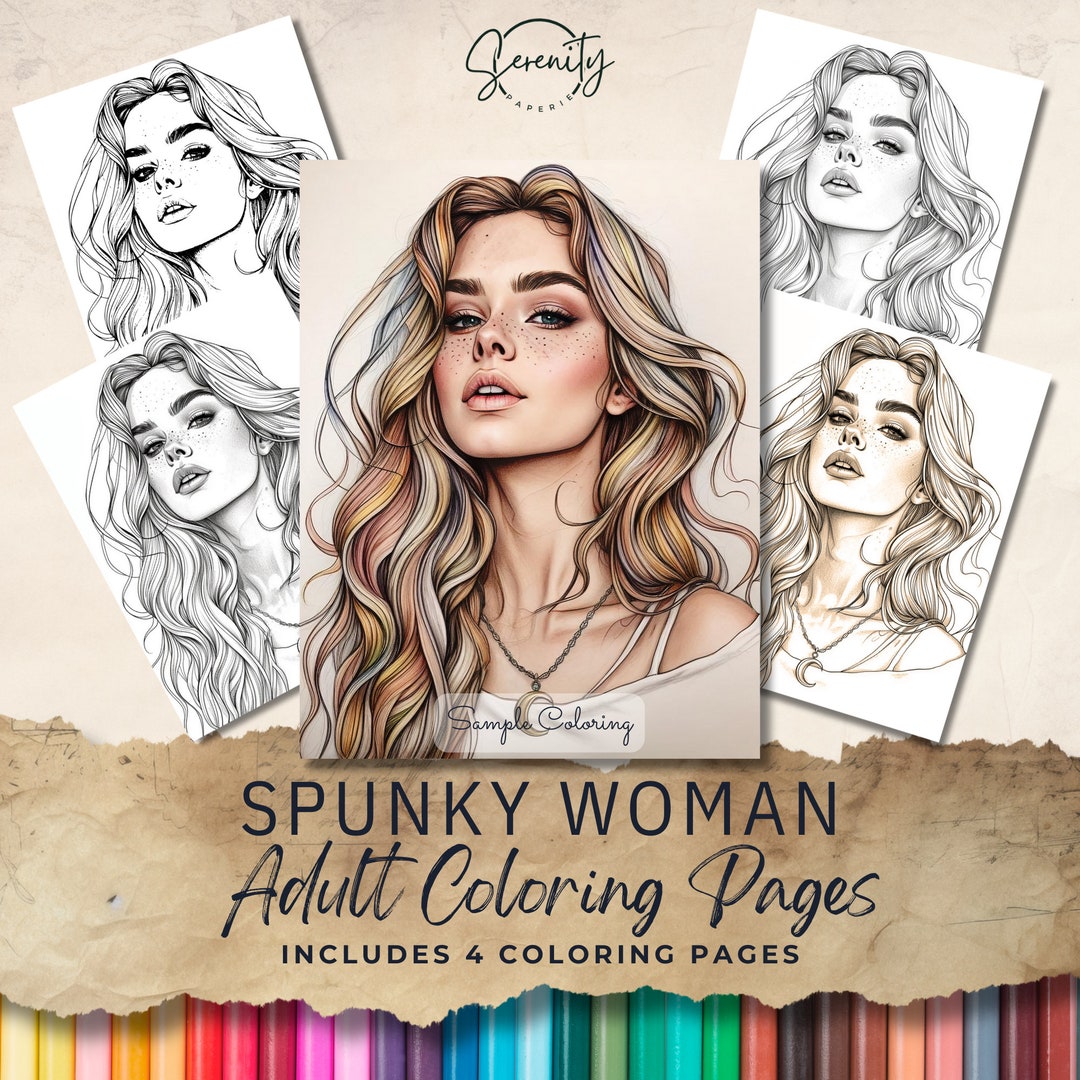Spunky Woman Coloring Pages Digital - Il 1080xN.6074576254 N5on 