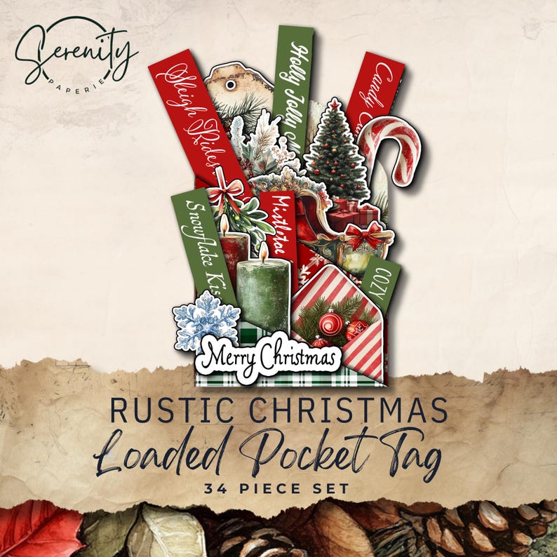 Rustic Christmas Mega Junk Journal Kit - 222 Piece Floral Printable ...