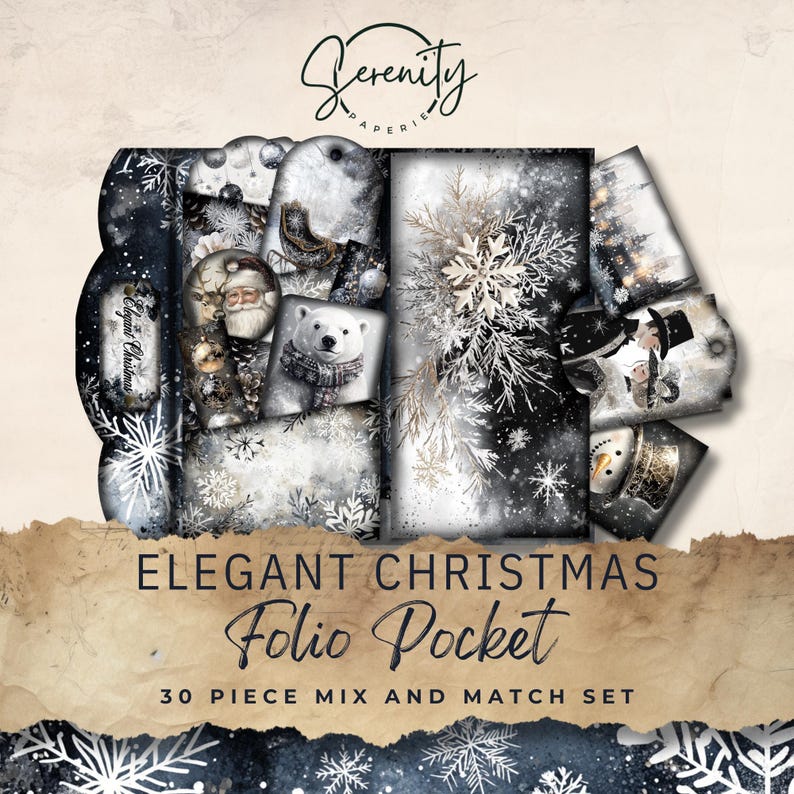 Elegant Christmas Mega Junk Journal Kit - 222 Piece Floral Printable ...