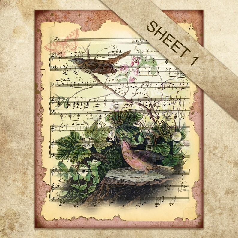Digital Grunge Ephemera Printable Vintage Music Ephemera | Etsy