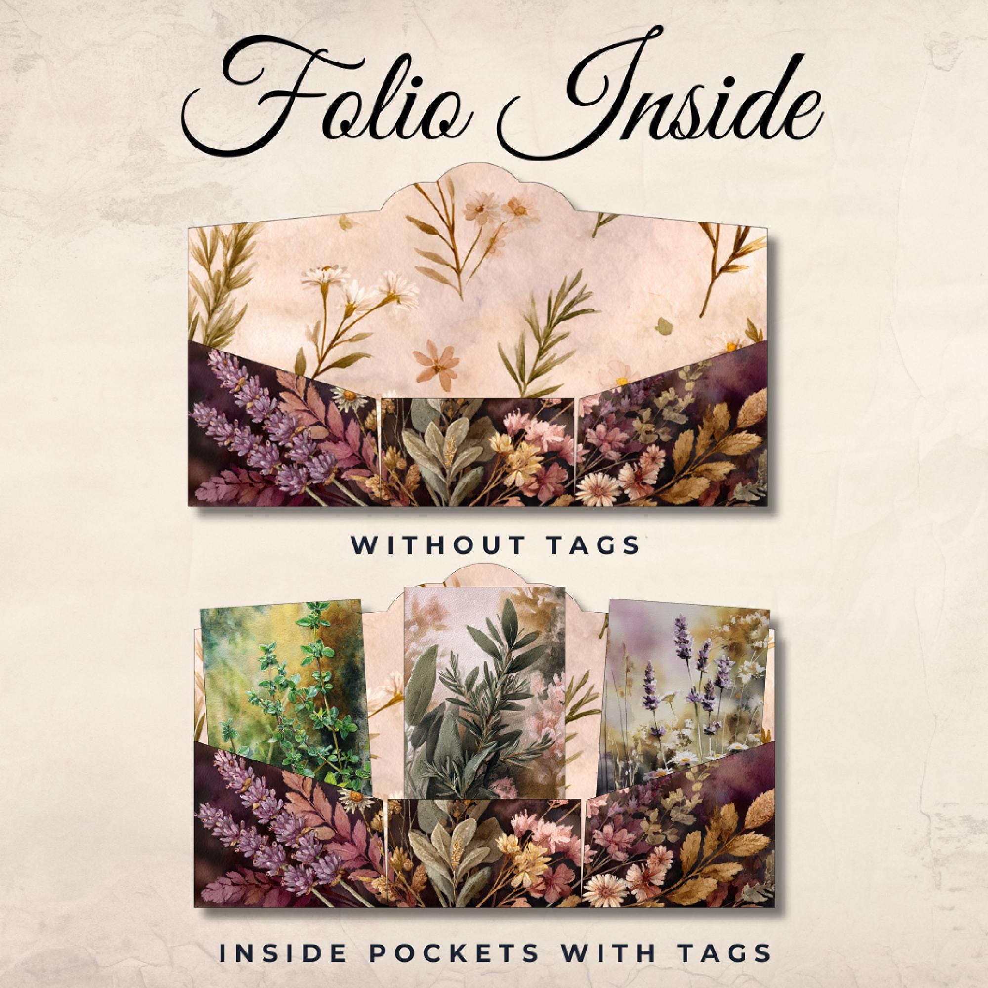 Junk Journal Folio Trifold Mini Ephemera Printable Kit for DIY Crafting ...