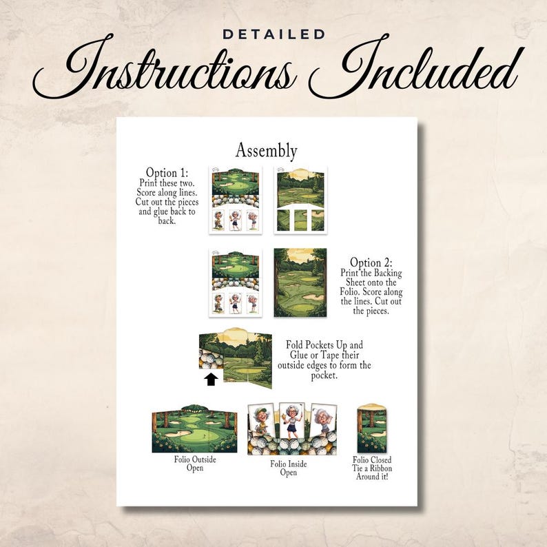 Golf Junk Journal Folio Printable Kit – DIY Trifold Mini Ephemera ...
