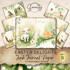 Easter Junk Journal Pages - Vintage Floral Collage - Printable Ephemera Pack - Digital Download 11 x 8.5, JJ057