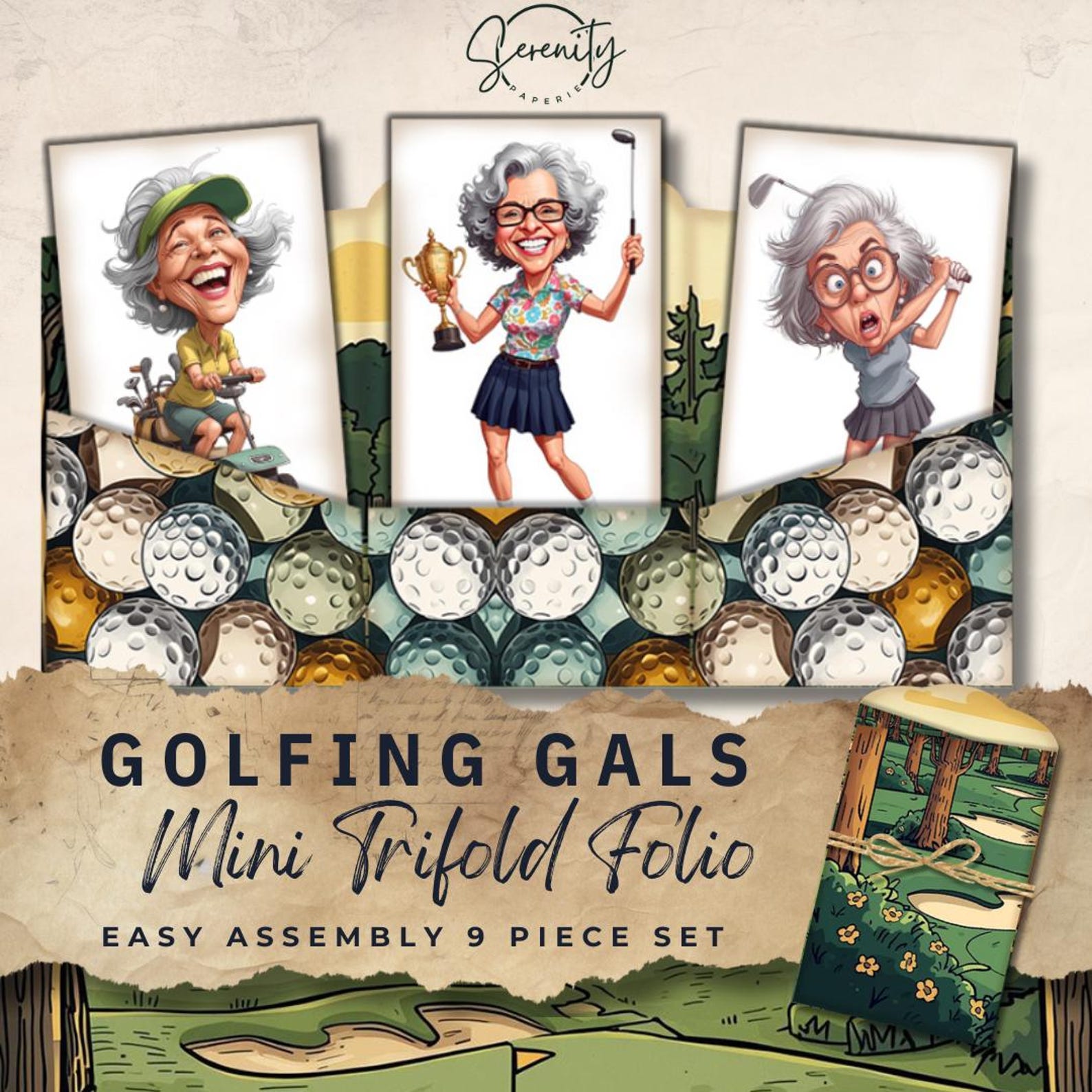 Golf Junk Journal Folio Printable Kit – DIY Trifold Mini Ephemera ...