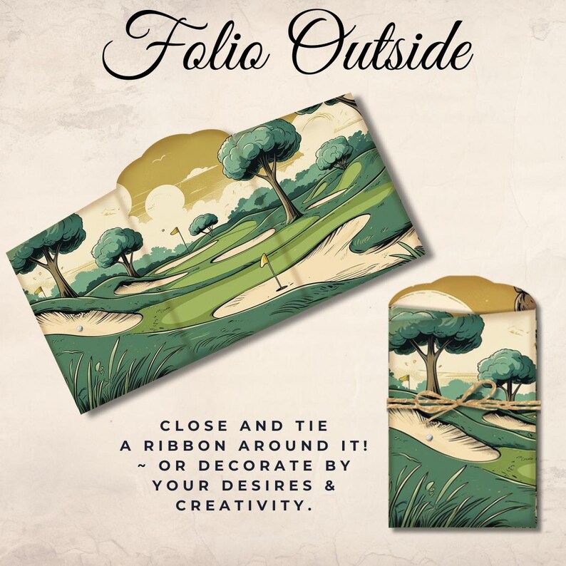 Golf Junk Journal Folio Printable Kit – DIY Trifold Mini Ephemera ...