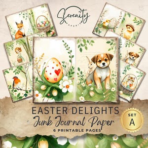 Easter Junk Journal Pages - Vintage Floral Collage - Printable Ephemera Pack - Digital Download 11 x 8.5, JJ057