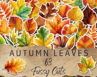 Kit de diario basura con hojas de otoño, recortes elegantes, efímeras imprimibles de otoño, suministros para scrapbooking digital, 11 x 8,5 JJ081