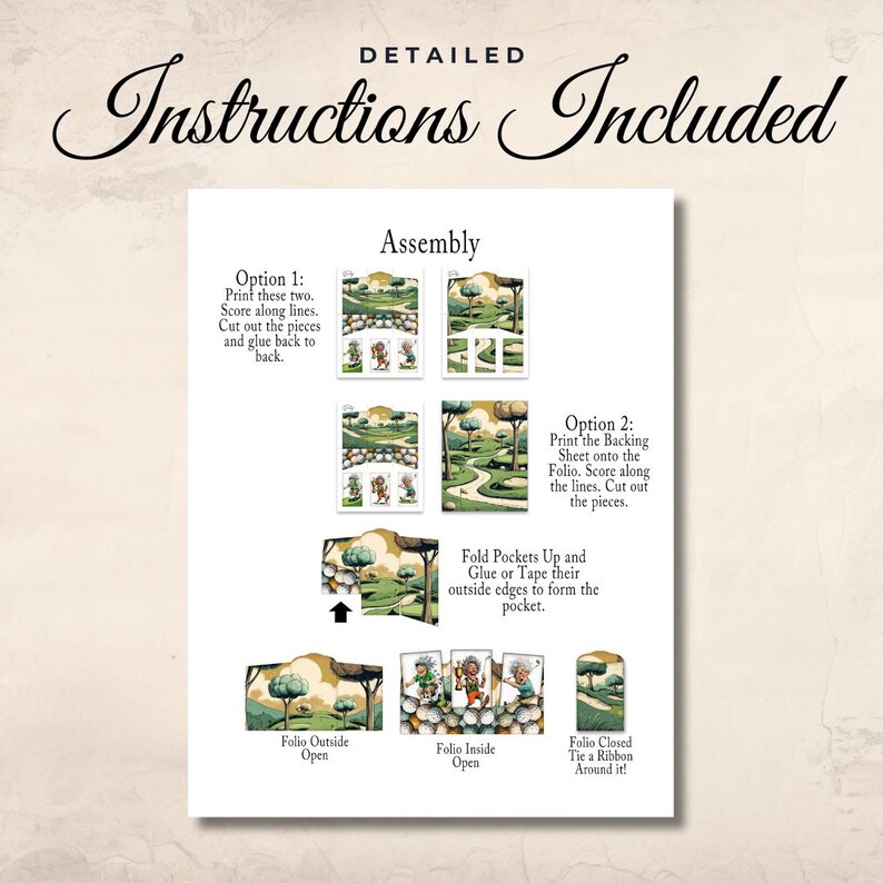 Golf Junk Journal Folio Printable Kit – DIY Trifold Mini Ephemera ...