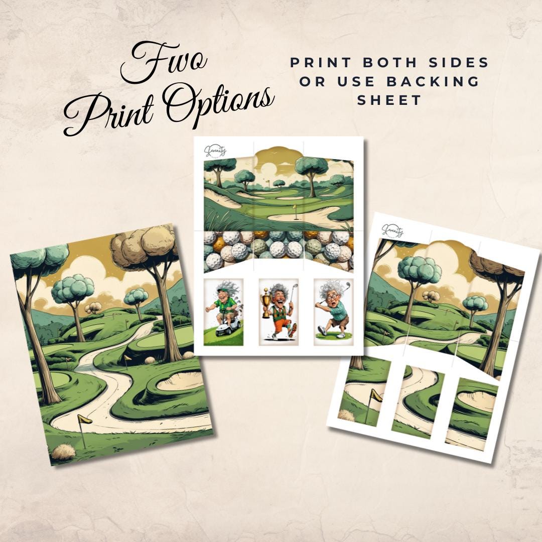 Golf Junk Journal Folio Printable Kit – DIY Trifold Mini Ephemera ...