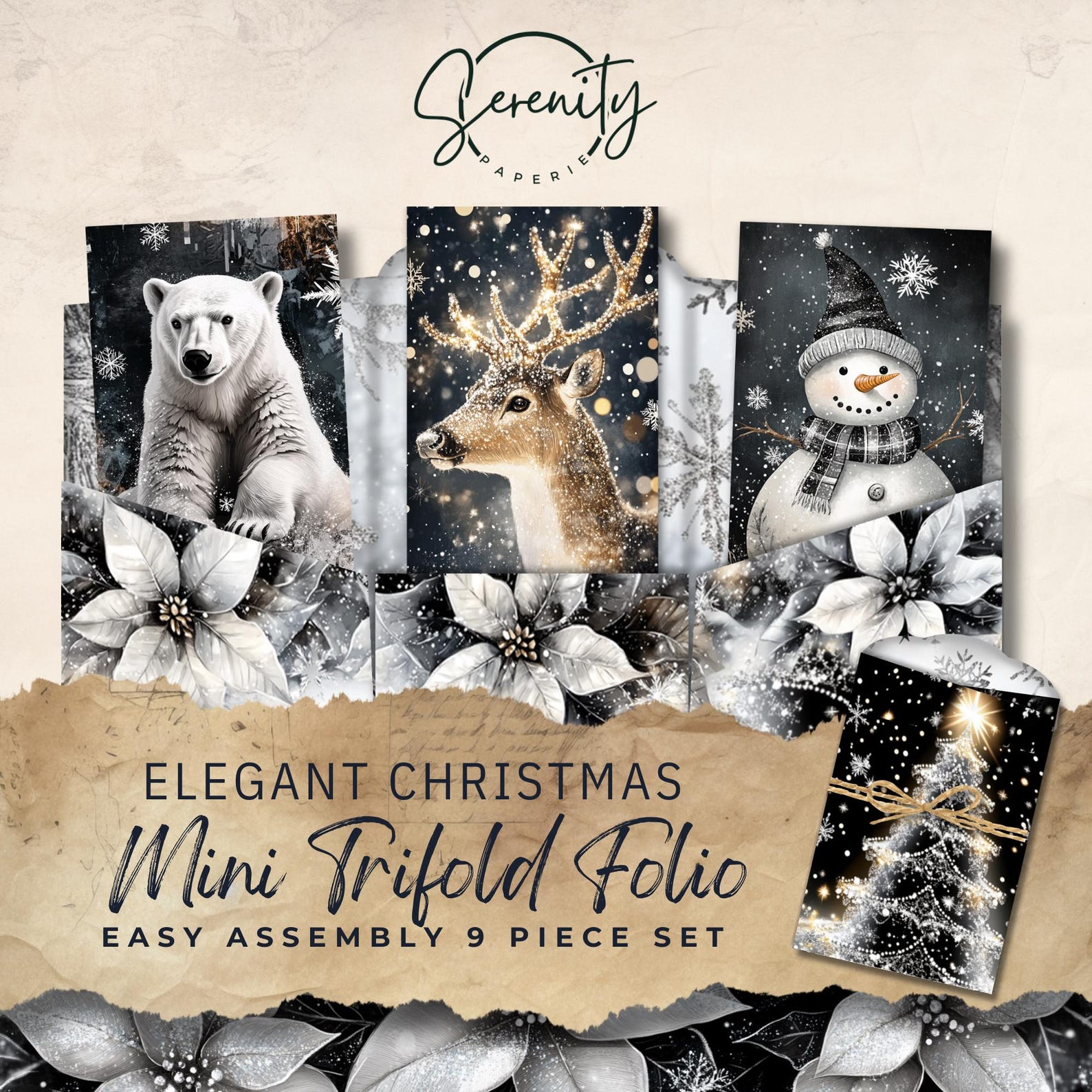 Elegant Christmas Mega Junk Journal Kit - 222 Piece Floral Printable ...
