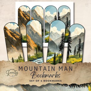 Mountain Man Bookmarks for Men, Beautiful Scenery Bookmark, Avid Reader, Bookish Decor BM005