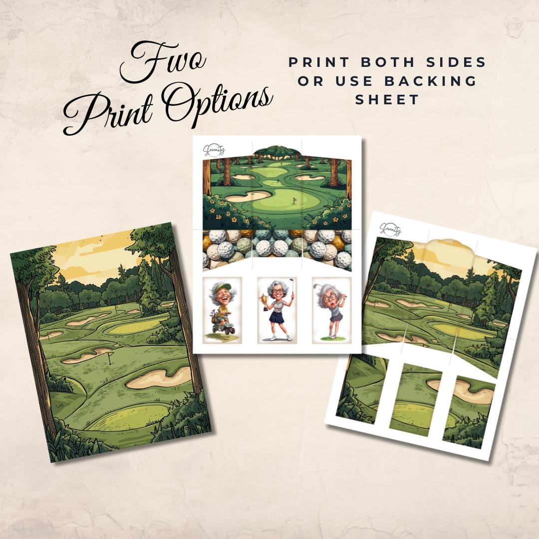 Golf Junk Journal Folio Printable Kit – DIY Trifold Mini Ephemera ...