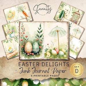 Easter Junk Journal Pages - Vintage Floral Collage - Printable Ephemera Pack - Digital Download 11 x 8.5, JJ057