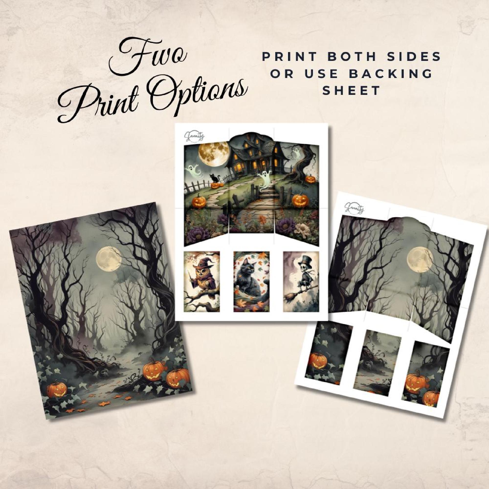 ハロウィンジャンクジャーナルフォリオ | ヴィンテージプリントで怖く