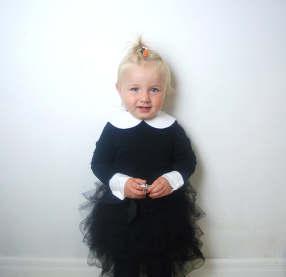 Wednesday Addams Costume For Women Girls Collar Black Dress Costume