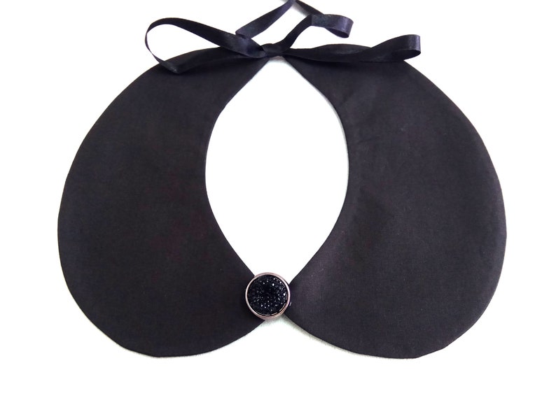 Detachable black Peter Pan Collar Adjustable collar Necklace Collar accessory Addams family black collar image 5