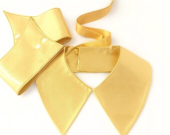 Golden Collar and Cuffs Set – Handmade Adjustable Costume Accessories for Halloween, Egyptian Pharaoh, Disco, Elvis, Cosplay, Cabaret
