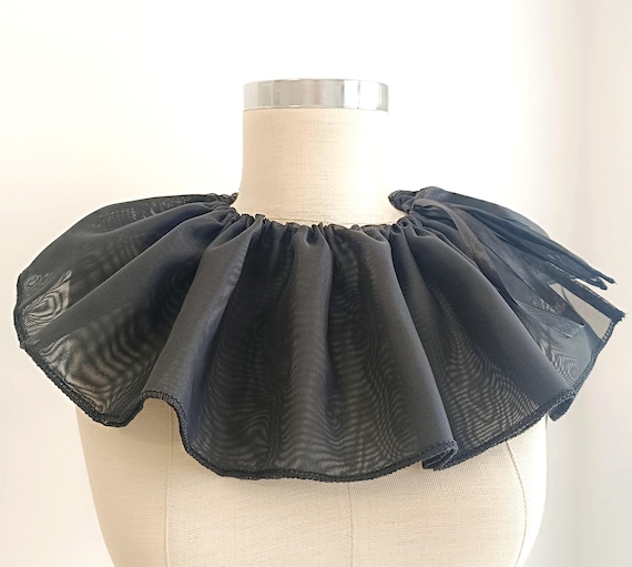 Black clown Ruffle collar jester hat and collar Harlequin Pierrot costume Clown party hat ,Ruffle Circus collar, Cosplay clown halloween