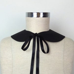 Detachable black Peter Pan Collar Adjustable collar Necklace Collar accessory Addams family black collar image 7