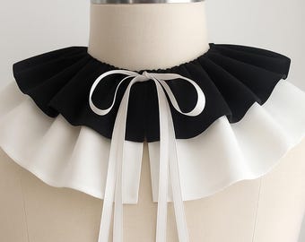 Clown Jester ruff collar and hat Harlequin Halloween outfit Pierrot ruff and hat Circus collar , Jester hat Cosplay clown, Jester costume