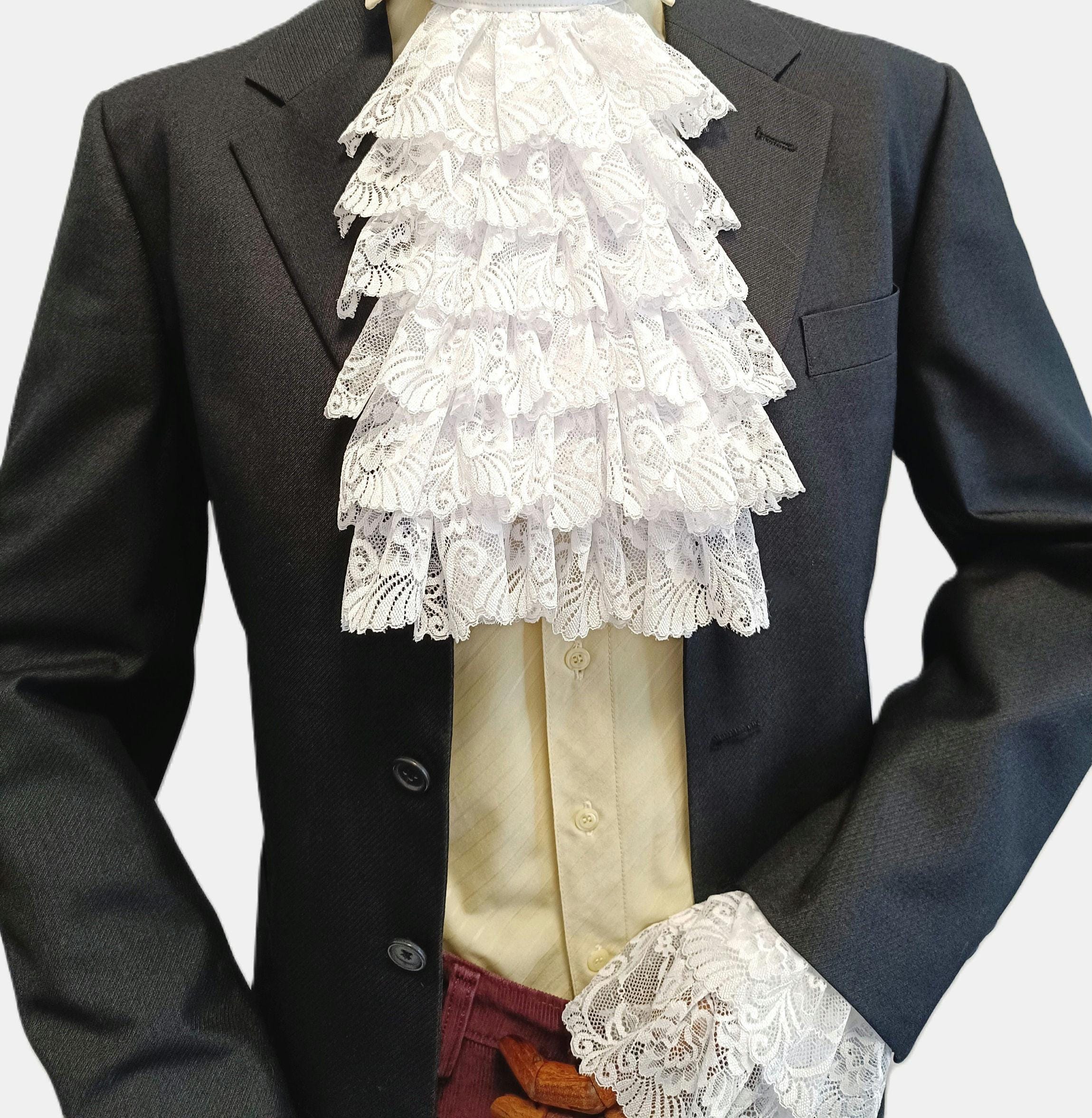 Victorian Jabot Collar and Wrist Cuffs Historical Ruffle Collar and ...