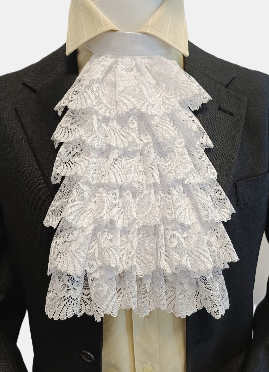 Victorian Jabot Collar and Wrist Cuffs Historical Ruffle Collar and ...
