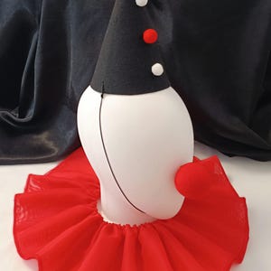 Red clown Ruffle collar Harlequin Halloween costume accessories ,Clown party hat ,Ruffle Circus collar , Cosplay clown halloween costume
