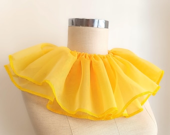 Ruff neck collar Elizabeth ruffle Clown yellow collar Victorian detachable collar Circus Costume accessorie