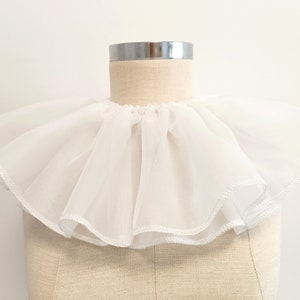 Clown ruff collar Victorian detachable collar Harlequin  Circus Costume accessorie, Pierrot ruffle collar, Elizabeth ruffle neck collar