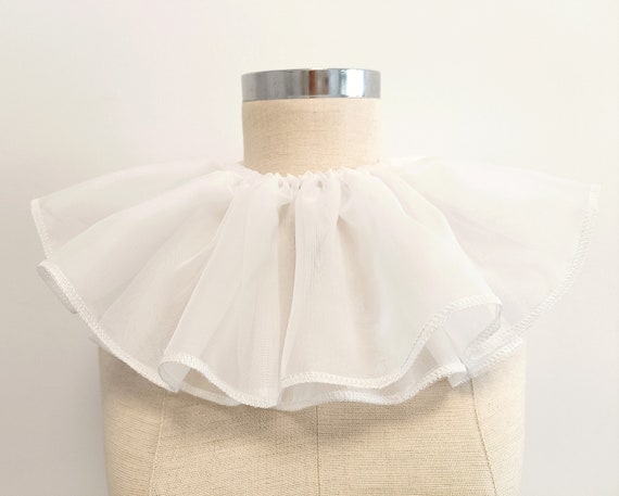 Clown ruff collar Victorian detachable collar Harlequin  Circus Costume accessorie, Pierrot ruffle collar, Elizabeth ruffle neck collar