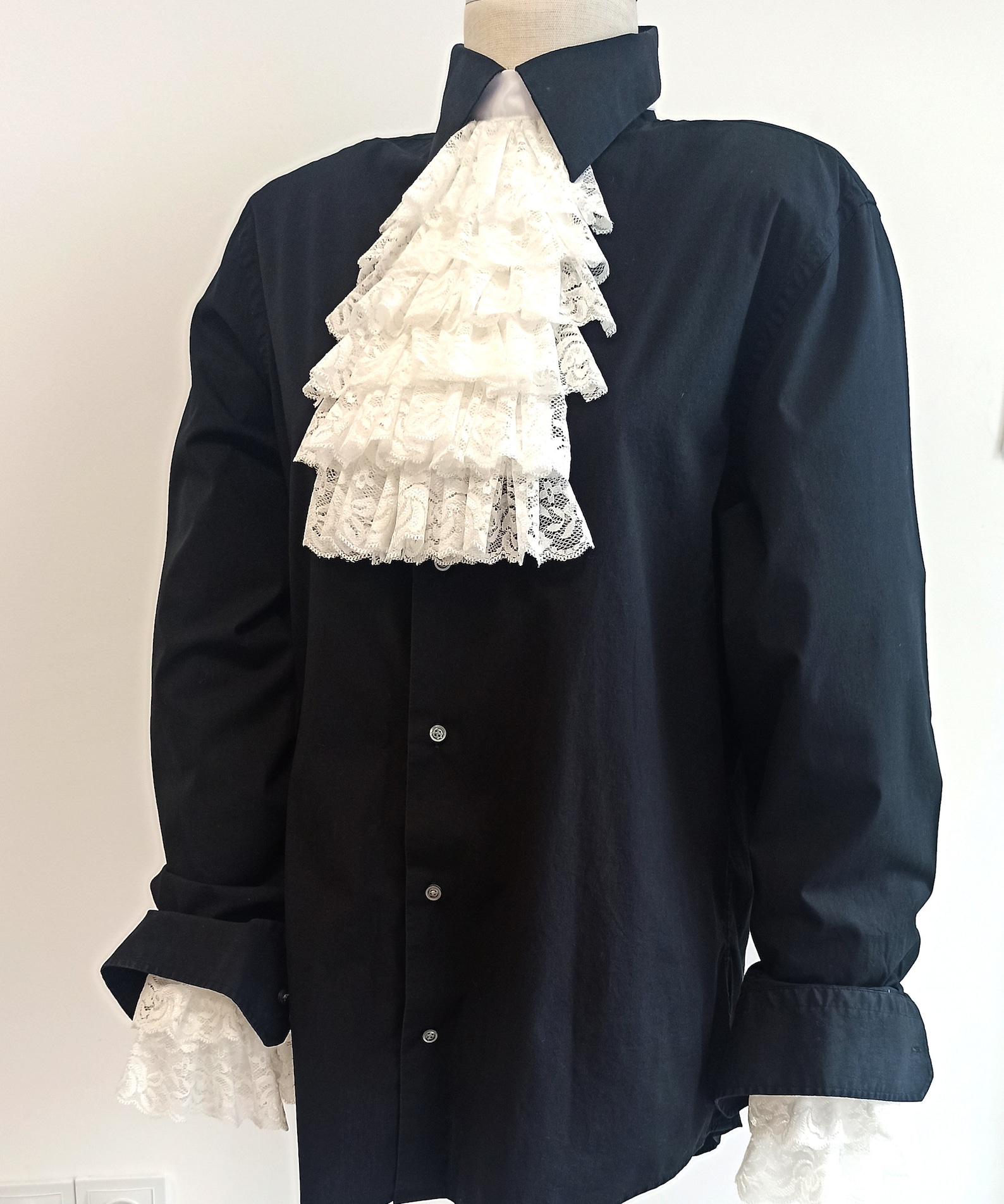 Lace Jabot lace Wrist Cuffs Set Victorian Jabot and Wrist Etsy