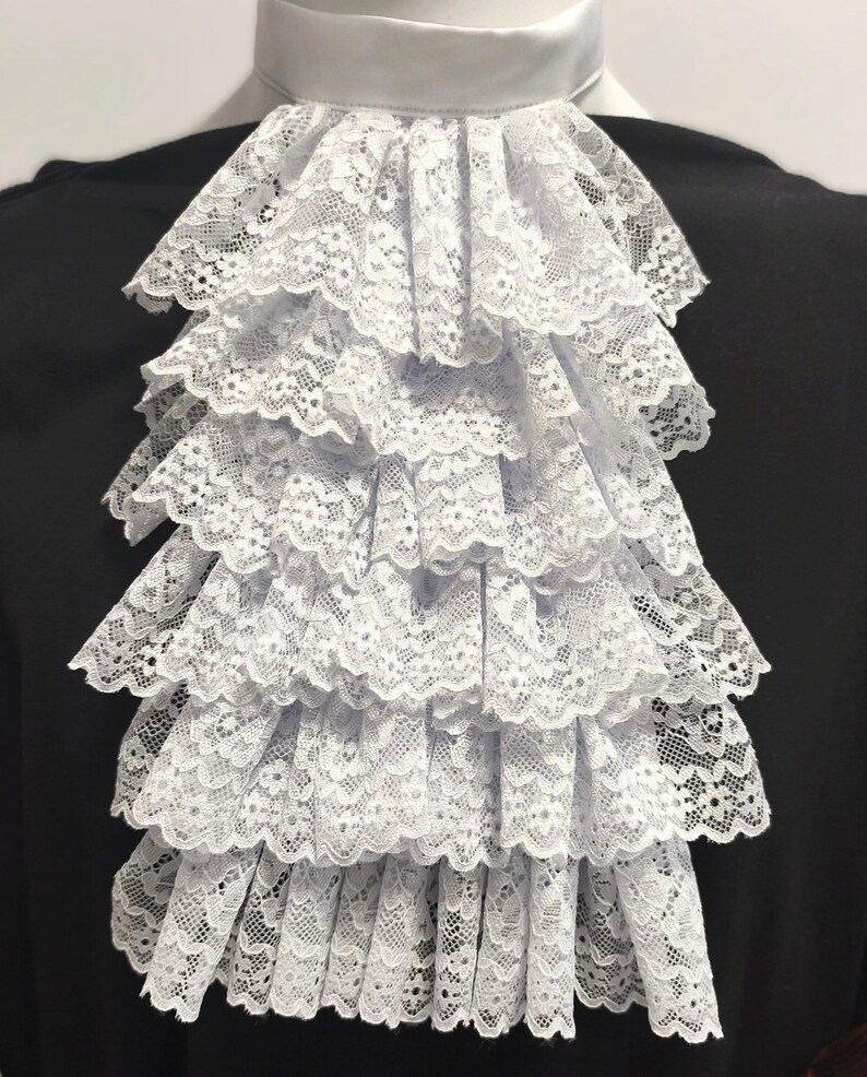 Lace Victorian jabot and wrist cuffs set Jabot and wrist cuffs pirate accessories costume set Vampire dress outfit Mad Hatter costume image 4