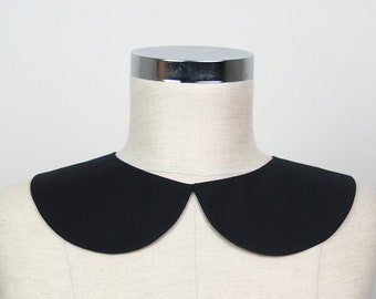 Black Peter Pan Collar - Detachable Cotton Collar Accessory