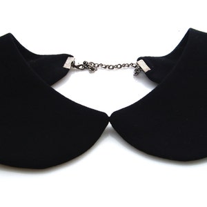 Detachable black Peter Pan Collar Adjustable collar Necklace Collar accessory Addams family black collar image 2