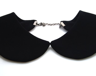 Black Cotton Peter Pan Collar, Detachable Vintage Necklace , Necklace accessories