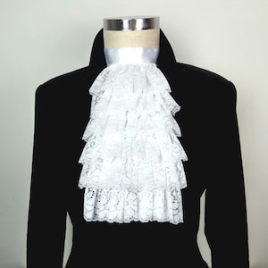 Lace Jabot ,Victorian Jabot ,Ruffle Wrist Cuffs Pirate outfit, Vampire collar dress up, Ruffle Collar Vampire costume , Lace wrist Cuffs