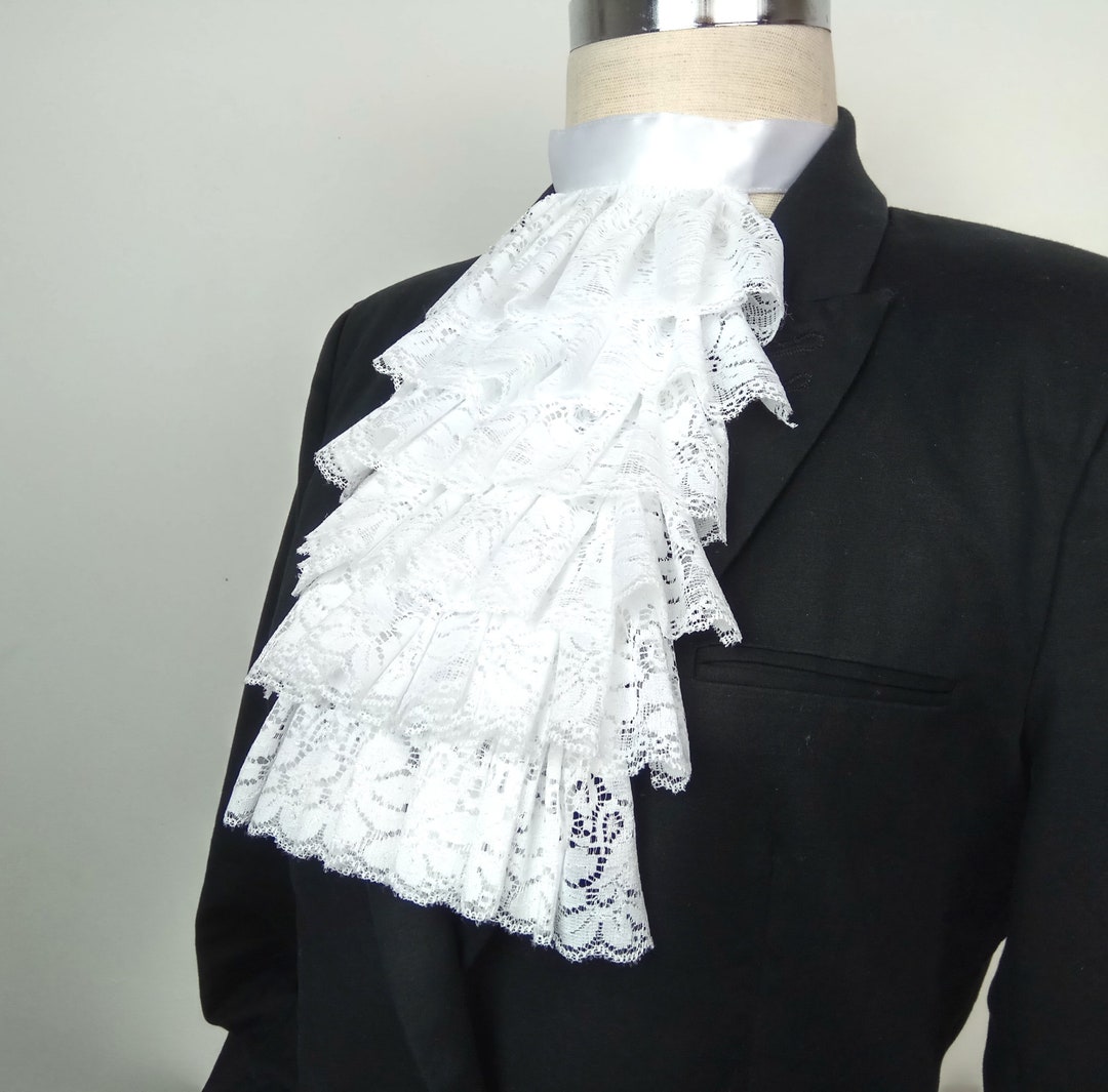 Lace Jabot Victorian Jabot White Jabot Collar Pirate Etsy