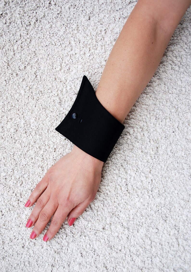Black Cuff Black Wrist Cuffs Cocktail Wrist Cuffs Etsy